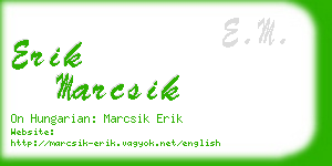 erik marcsik business card